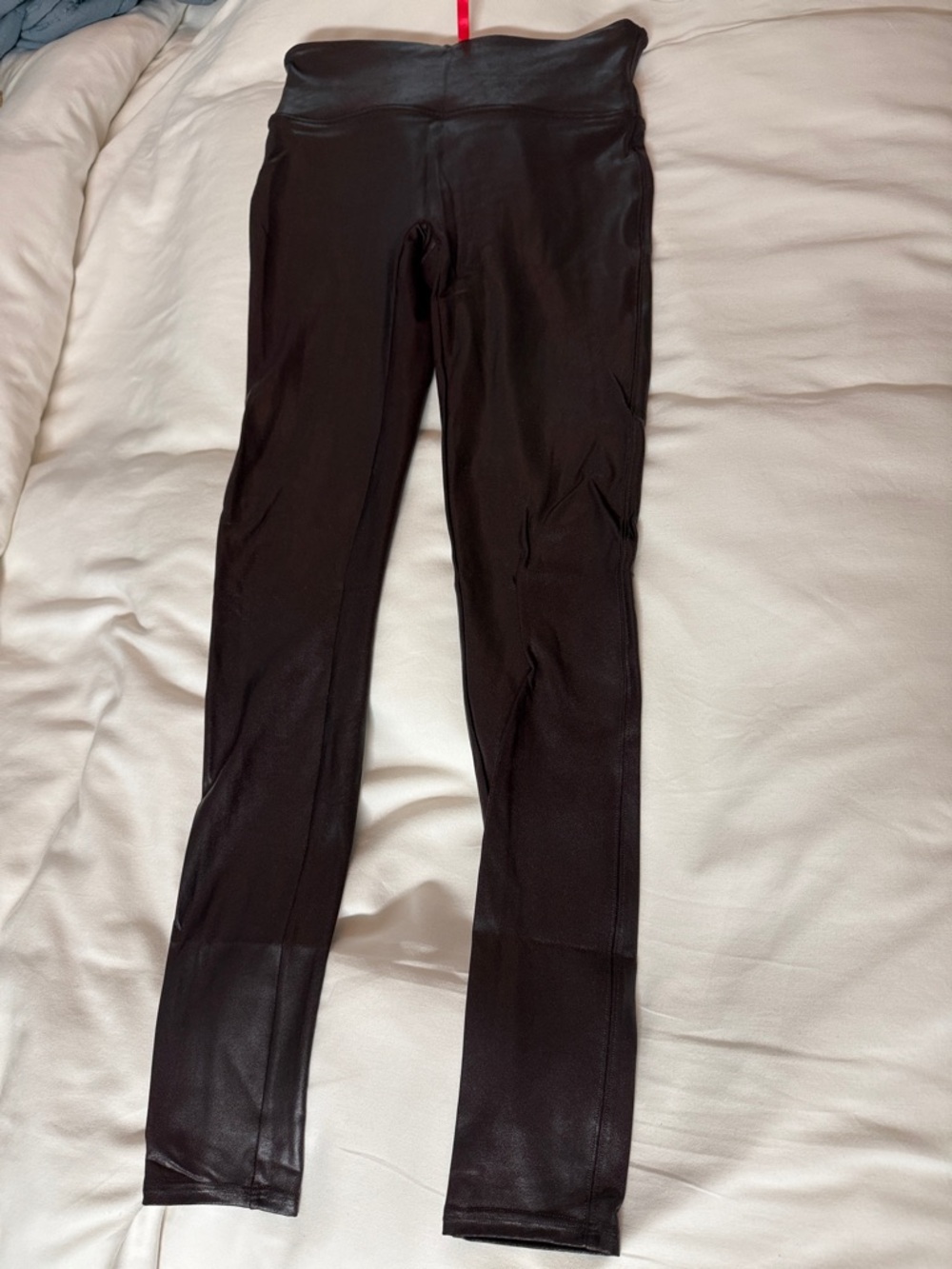 SPANX Burgundy Faux Leather Leggings
